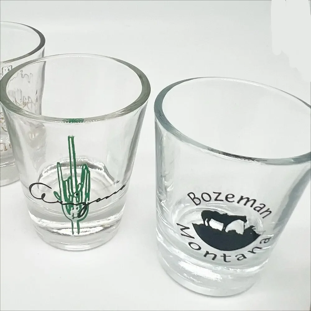 Lot of 7 Collectible US Souvenir Shot Glasses - States, Cities, Attractions